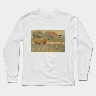 Red Roof and Cow No.1B Long Sleeve T-Shirt